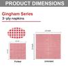 20/60Pcs Red Gingham Disposable Napkins, Red and White Checkered Paper Napkins for Birthday Wedding Christmas Party Supplies