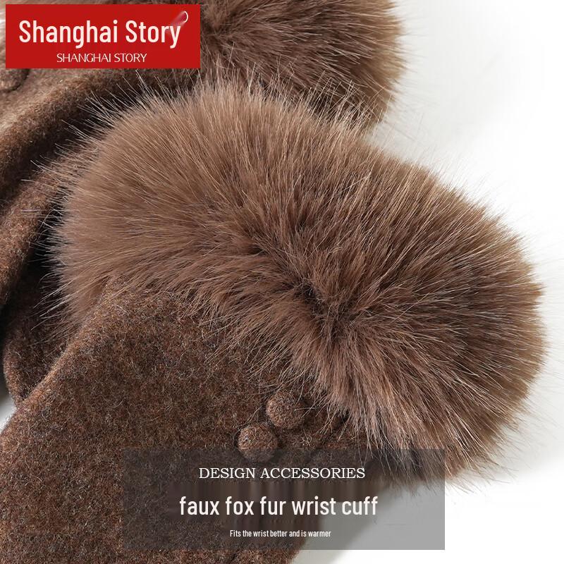 Women's Thickened Wool Warm Gloves