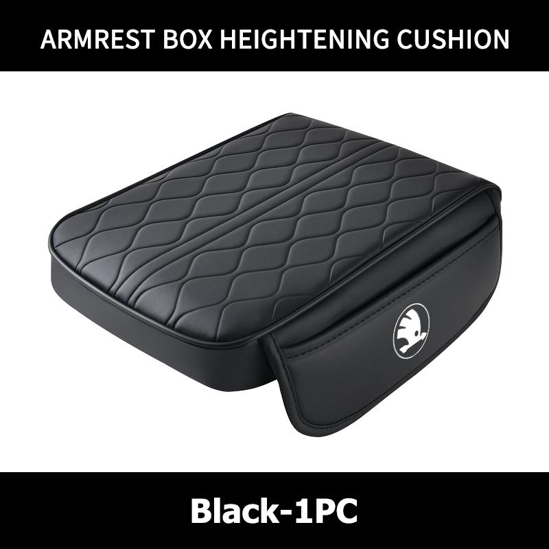Leather Car Armrest Mat Height Support Pad Storage Accessories For Skoda Fabia 1 2 Octavia a7 RS Superb Rapid Yeti Karoq Vision  JC6