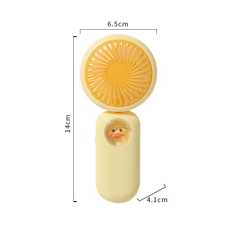 Cartoon Cute Pet Handheld Mini Fan Foldable Portable Usb Rechargeable Apricot/ Pink)