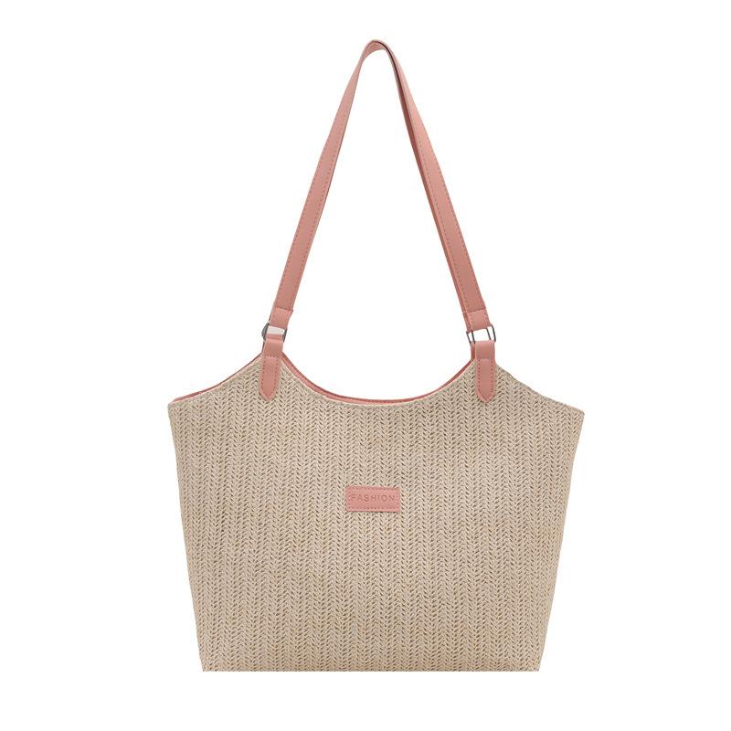 Casual texture simple 2025 new woven fashion trend summer design large capacity women's shoulder tote bag
