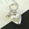 Black Transparent Puffy Heart Charms Keychain Grunge Fashion Bag Backpacks Hanging Ornament Car Key Chain for Women