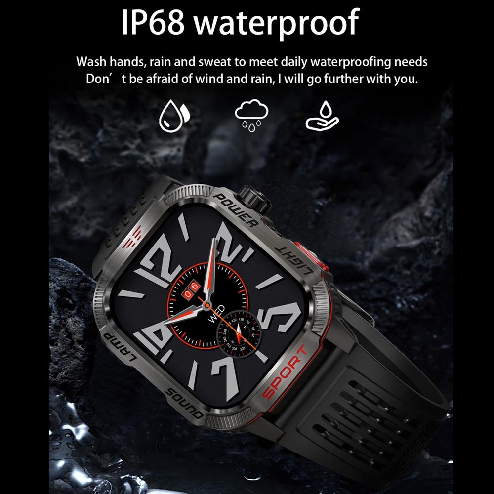 Outdoor Military Men's Bluetooth Call Smartwatch Compass GPS with Flashlight 600mAh 100+ Sports Mode Smart Watch For Xiaomi