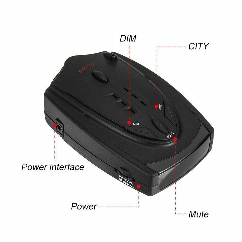 Vehicle Radar Detector with Speed Warning, Supports Mobile Cameras & 3-Language Voice (Chinese, English, Russian)