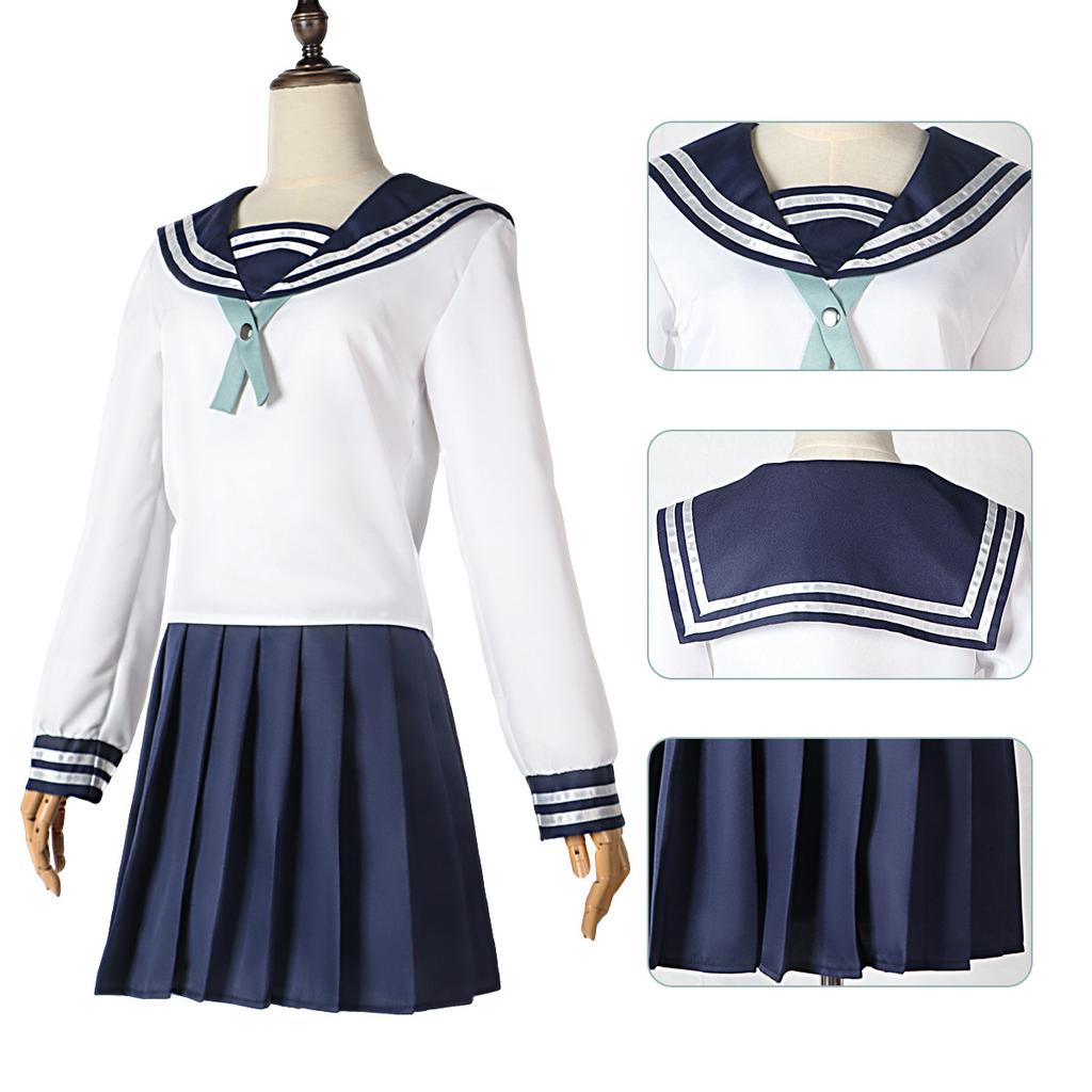 Anime Amanai Riko Cosplay Sailor JK Suit Dress Outfit Uniform Sets Halloween Women Girls Costume