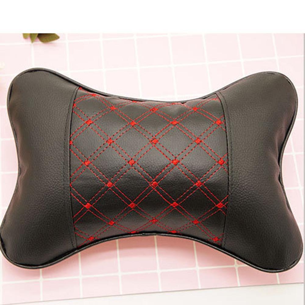 Universal Car PU Head Pillow Neck Rest Pad Headrest Cushion Pillows (black)