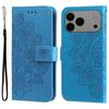 Magnetic Leather Wallet Flip Case for iPhone 17 Air 16e 16 15 14 13 12 Mini 11 8 7 6 SE2 Plus Pro X XS XR Max Phone Cover Flower