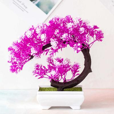 Halbmond-Stil Bonsai Simulationspflanze Tausendschichtblume Bonsai Heimdekoration Künstliche Blumen Kreatives Geschenk Ornamente