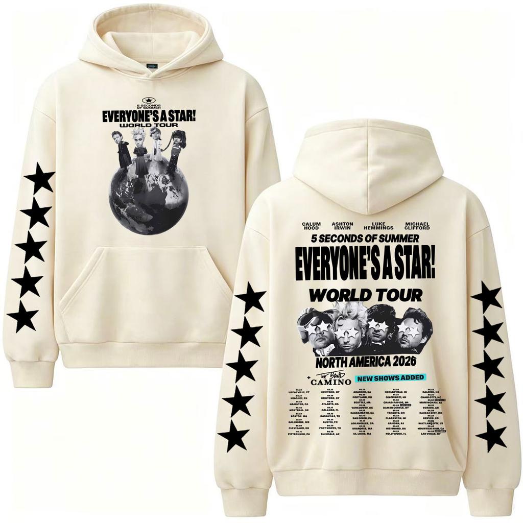 5 Seconds of Summer Everyones A Star Felpe World Tour Uomo Donna Harajuku Hip Hop Street Felpe di Alta Qualità Casual con Cappuccio