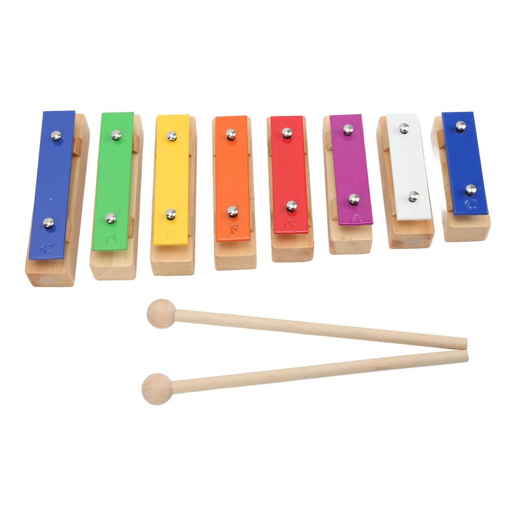 Holz Klopfklavier 8 Töne Mehrfarbiges Tasten Xylophon Block Pädagogisches Musikspielzeug