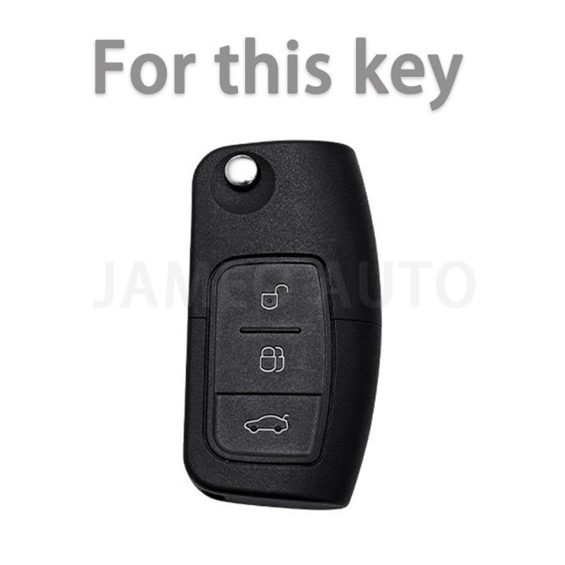 New Tpu Car Key Case Cover For For Ford Focus 2 Mk2 Fiesta Mondeo Galaxy Falcon Territory Ecosport Kuga Escape Keychain Rings