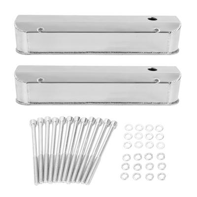 2PCS Fabricated Aluminum Tall Baffled Valve Covers 6355 Polishing Replacement for Ford BB BBF 429 460