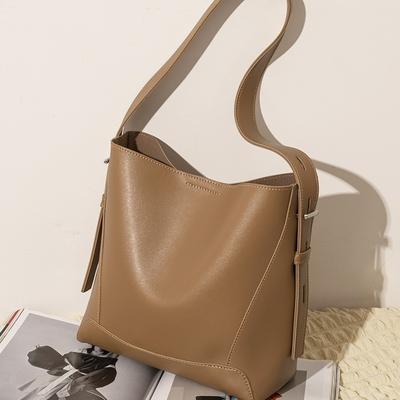 High-End Fashion Bucket Bag, Simple Commuter Bag, Women'S Large-Capacity Tote Bag, Shoulder Messenger Bag.