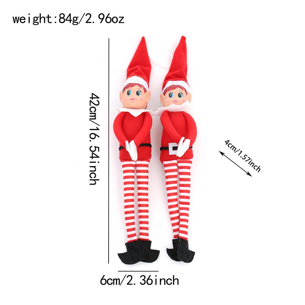 New Style Christmas Elf Doll Ornament with Long Legs for Window Display & Tree Pendant