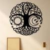 Wrought Iron Tree of Life Wall Art Decor, Round Metal Sculpture for Home Living Room, Unique Gift for Her