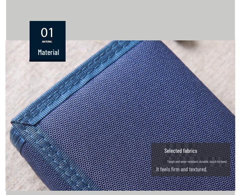 Men's Korean Style Canvas Tri-fold Wallet for Youth and Students