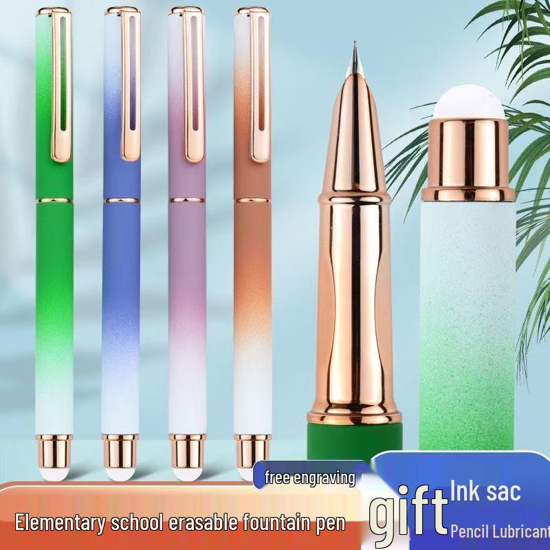 Erasable Calligraphy Fountain Pen, Grade 3, with Hidden Nib and Posture Correction, 0.38mm, Replaceable Ink for Kids