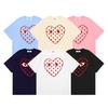 Summer Men's and Women's Same High Street Tide Brand Fashion Trend Casual Love Printing Pure Cotton Short-sleeved T-shirt Top