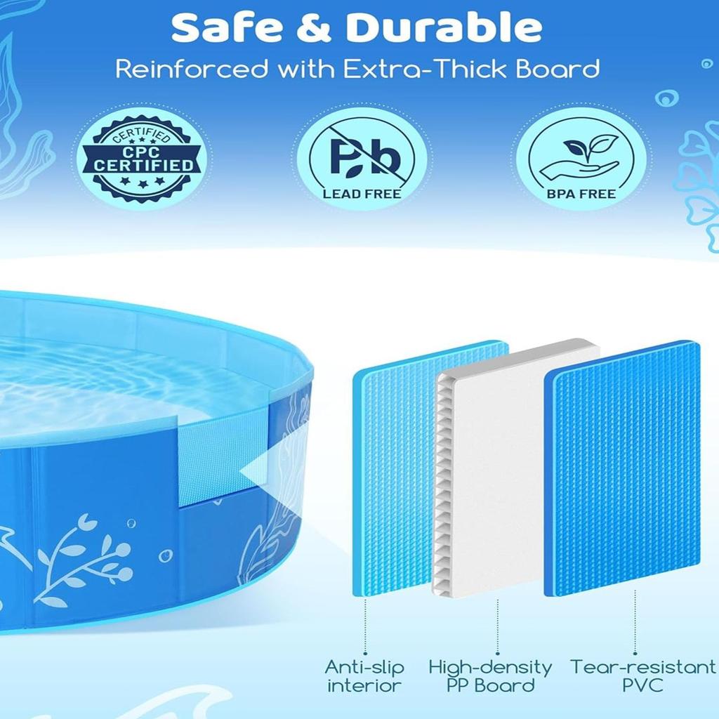 Foldable Children's Swimming Pool With Sunshade Baby Pool Kiddie Swimming Pool Outdoor Water Play Baby Beach Tent Kiddie Pool