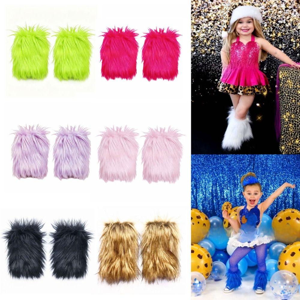 1 Pair 18/25cm Furry Leg Warmers Japanese Style Long Tube Sock Warm Knee Sleeve Children