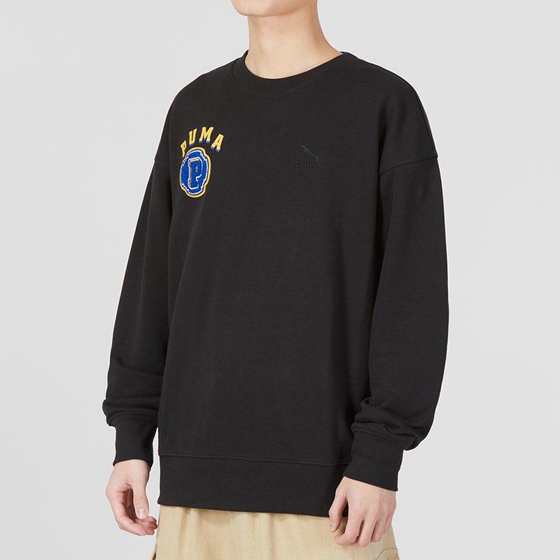PUMA Sweatshirts Men's Black Crew Neck Moderate Regular 622275-01