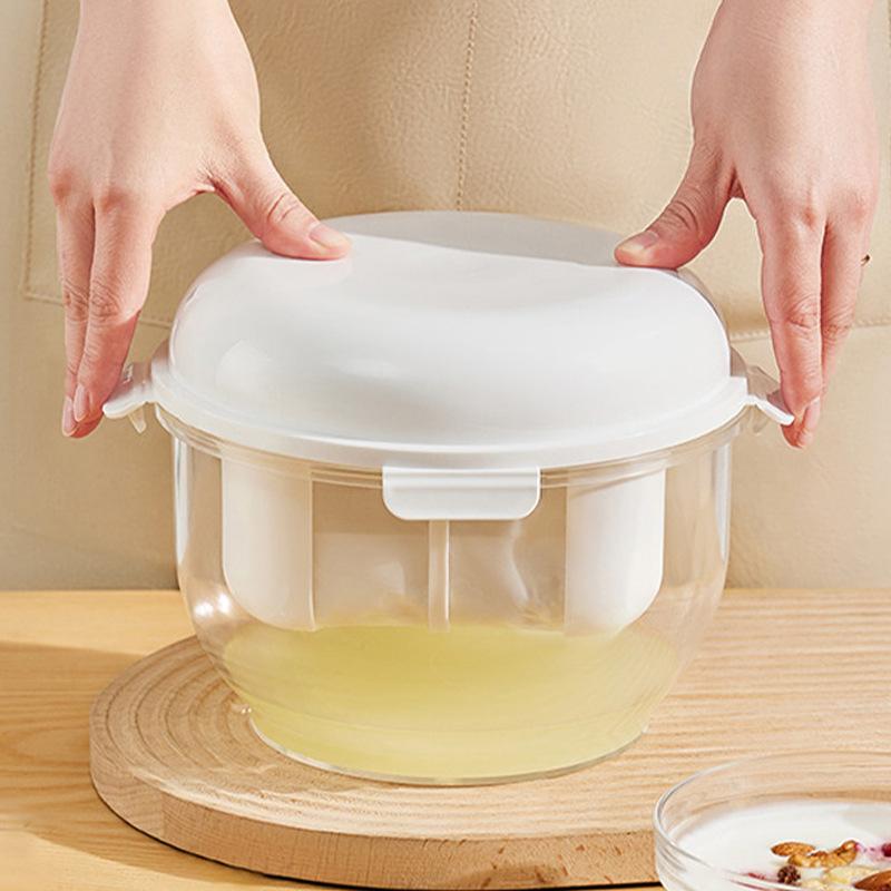Round Yogurt Filter Container Transparent Storage Jar Airtight Sealed Canister For Yogurt Making Grains Kitchen Food Storage