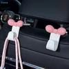 Pink Bow Car Headrest Hooks, Cute Bowknot Vehicle Seat Back Hangers for Bags, Purses & Coats (1 Pack)