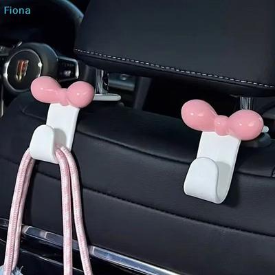 Pink Bow Car Headrest Hooks, Cute Bowknot Vehicle Seat Back Hangers for Bags, Purses & Coats (1 Pack)