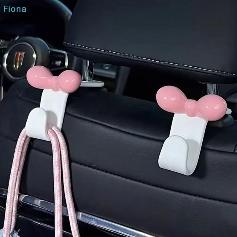 Pink Bow Car Headrest Hooks, Cute Bowknot Vehicle Seat Back Hangers for Bags, Purses & Coats (1 Pack)