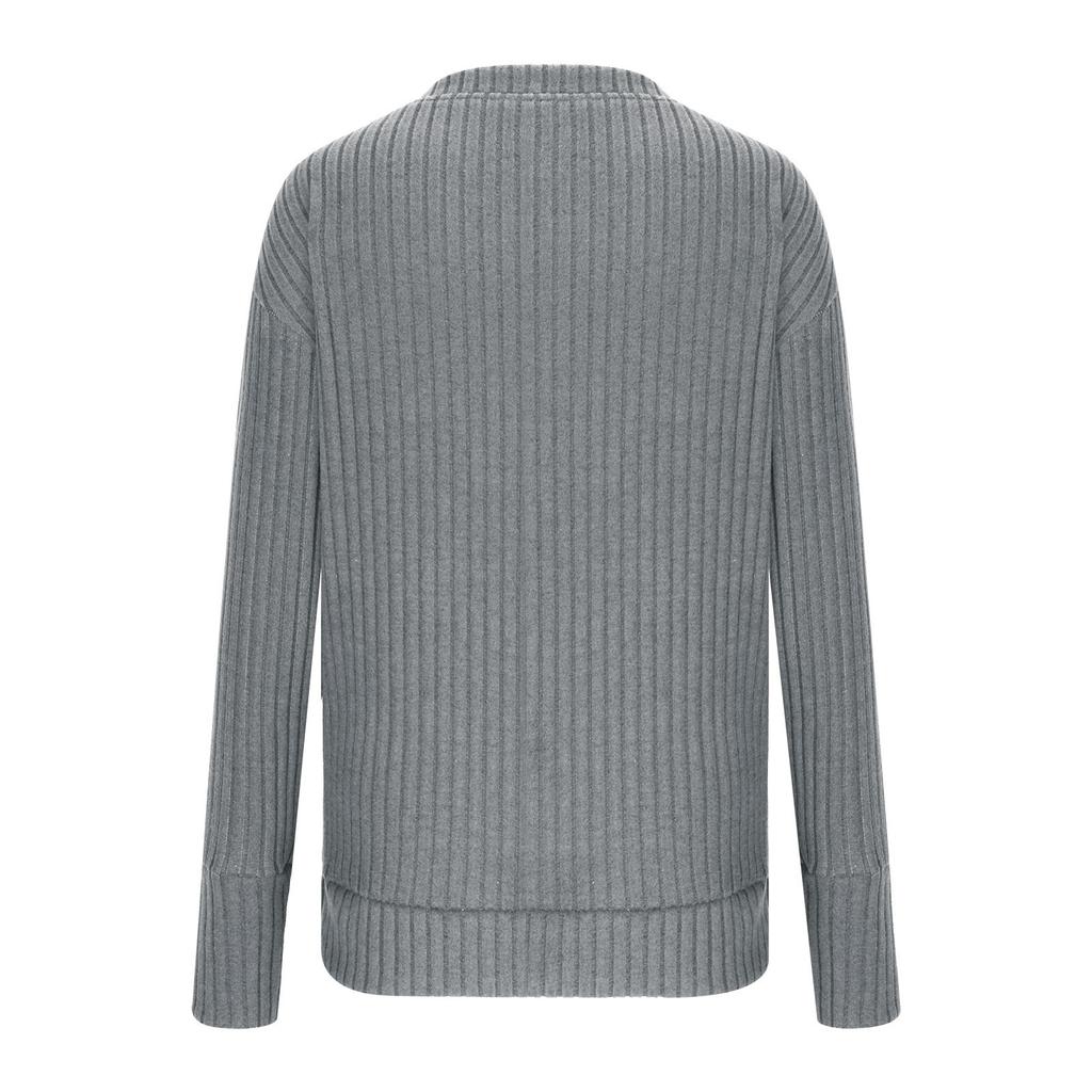 Dámská halenka s dlouhým rukávem košile s výstřihem do V proužek Móda Temperamentní top