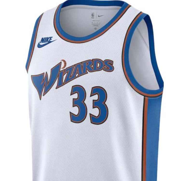 Nike Digital Alphanumeric Print Round Neck Basketball Jersey Fan Version 2022/23 Season Washington Wizards Kyle Kuzma Men Tops White DO9454-101