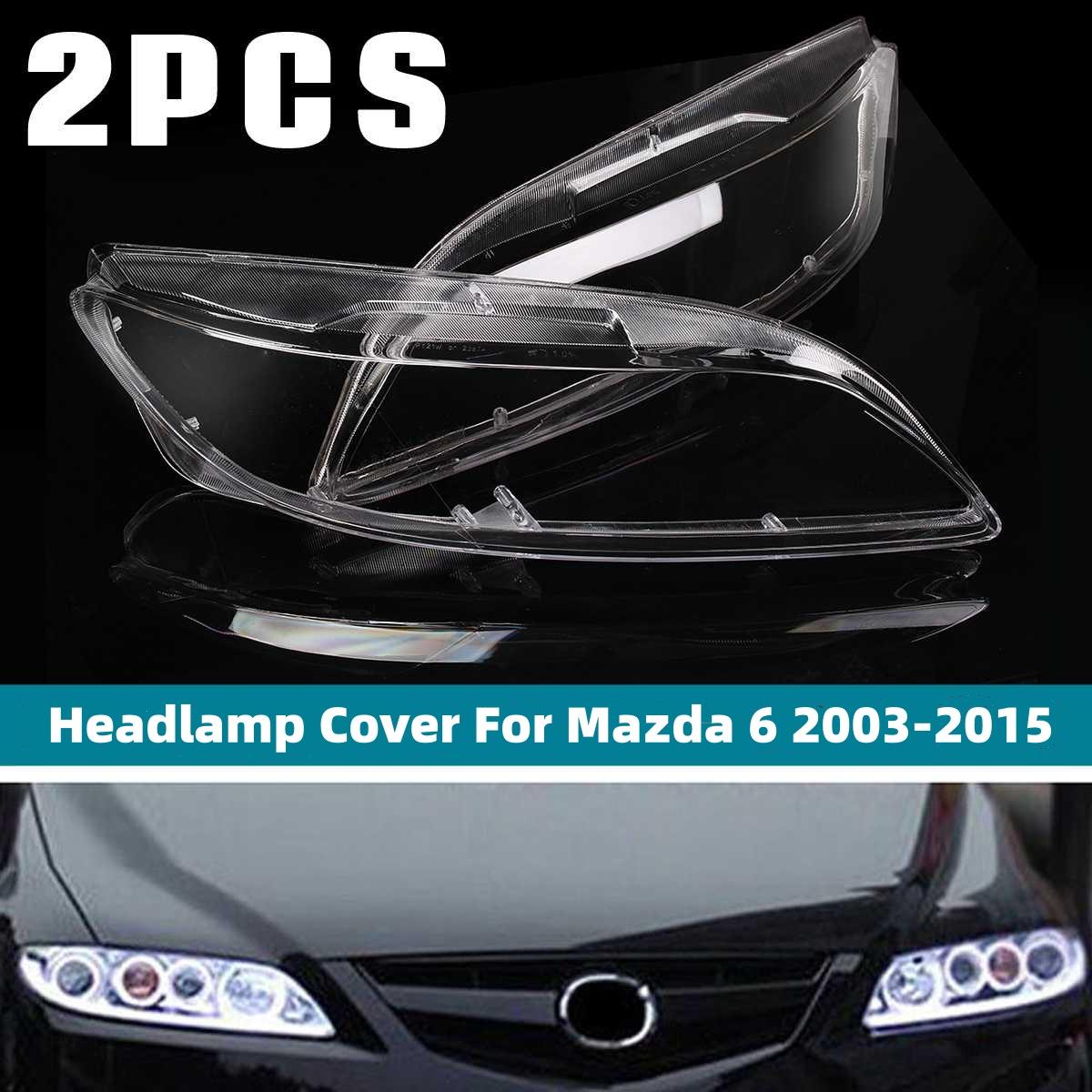 

1 пара Передньої кришки лінзи фари для Mazda 6 2003 2004 2005 2006-2015 Прозорий корпус фари Прозорий абажур