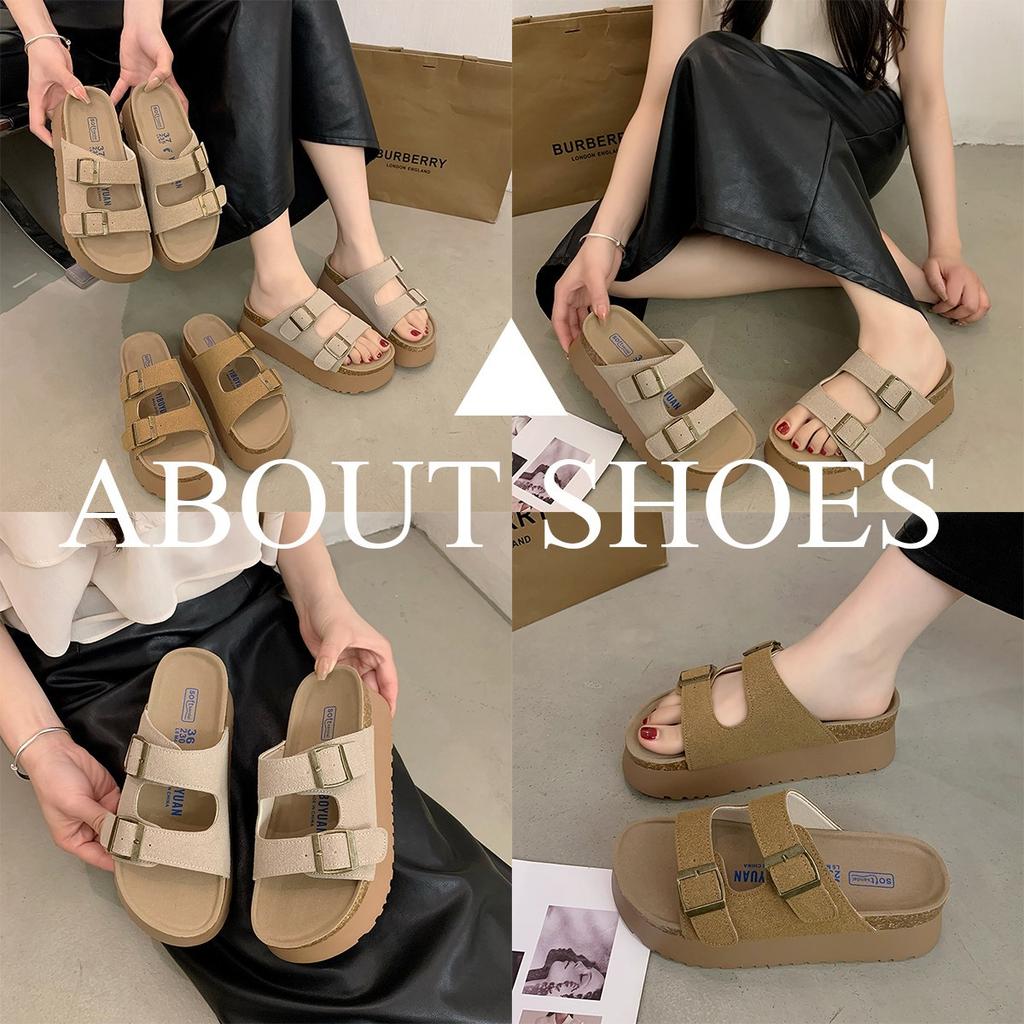 Da Mimi Platform Slippers Women's Summer Wear New Small Height Increase Muffin Sandals Beach