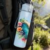 1PC Floral Wreath Heart Art Print 750ml Color Plastic Sports Water Bottle Leakproof Flip Straw Lid Suitable for Sports Office Home Use