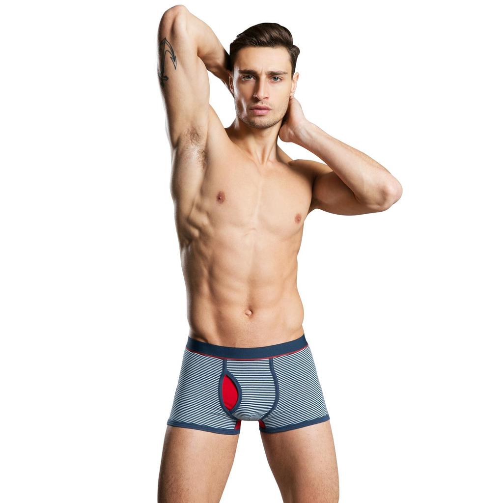 Men's Underwear Stripe Panties U-protruding Boxers Briefs Fashion Knickers Underpant Undies Boxer Shorts M L XL XXL XXXL