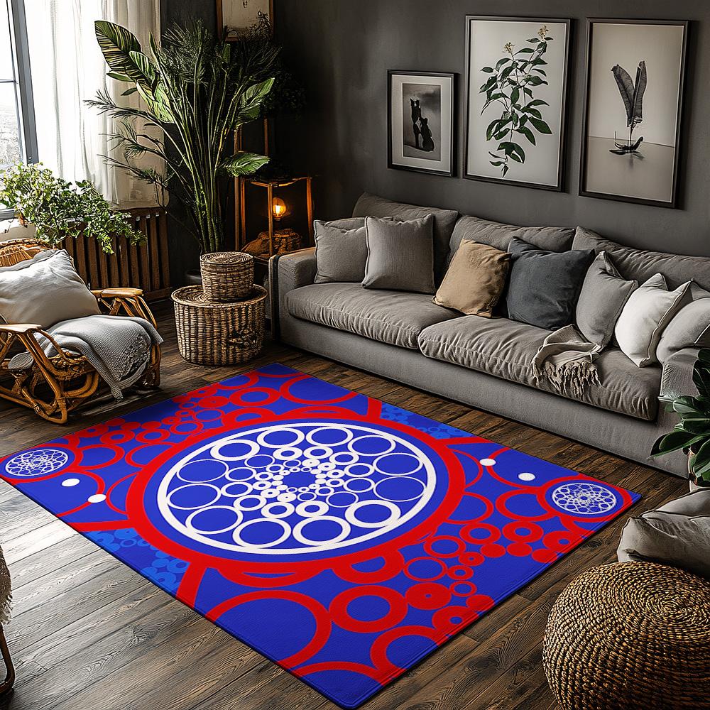

Round Area Rug Modern Geometric Pattern Non Slip Living Room Carpet Floor Mat Home Decor Bedroom Rugs Indoor Rug 50cmx80cm