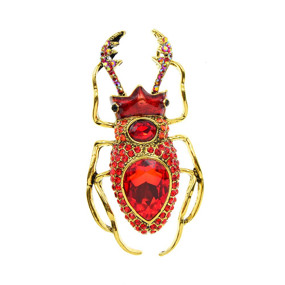 Tier Vintage Emaille Käfer Brosche Anstecknadel Mit Strasssteinen Für Männer Frauen Mode Accessoire