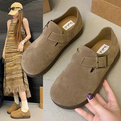 Skor Kvinna 2024 Damskor Slip-on Lädersneakers Höst Nya Sommarklänning Slip On Retro Mockasiner Höst Platt