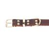 Dog Collar Adjustable Faux Cowhide Soft Padded Leather Dog Collar with Metal Buckle for Medium Dogs