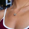 Design sense Classic style 18K gold, gold and silver color matching interlocking line winding interlocking necklace