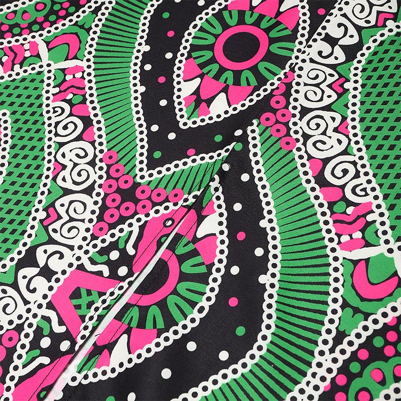 2PCS Women Oversized Lace Batwing Sleeve Long Tops and Skirts Floral Print Sets Two Picecs