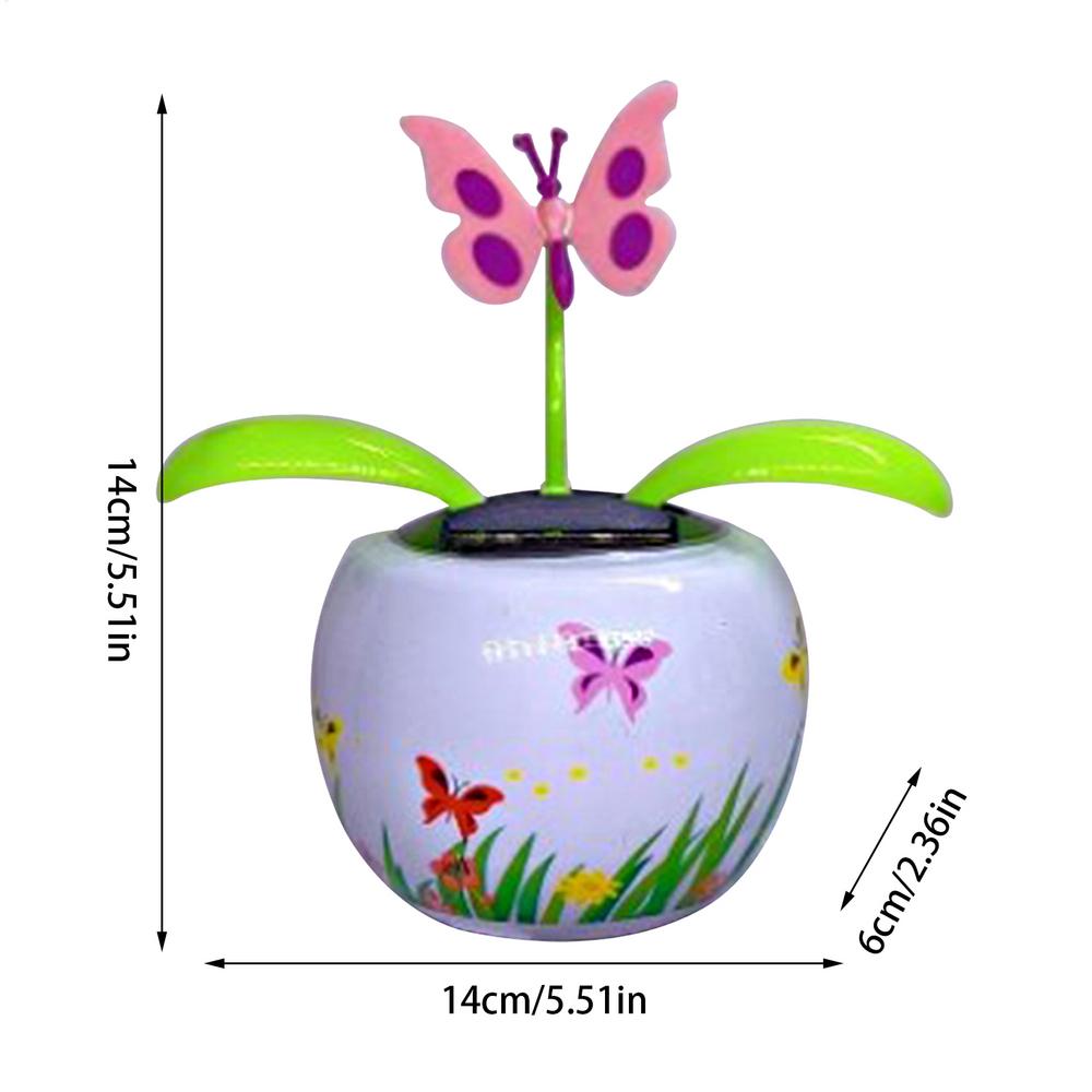 Solar Powered Dancing Flower Sunflower Solar Ornament Shaking Head Car Ornaments for Home Bedroom Dashboard Decoration