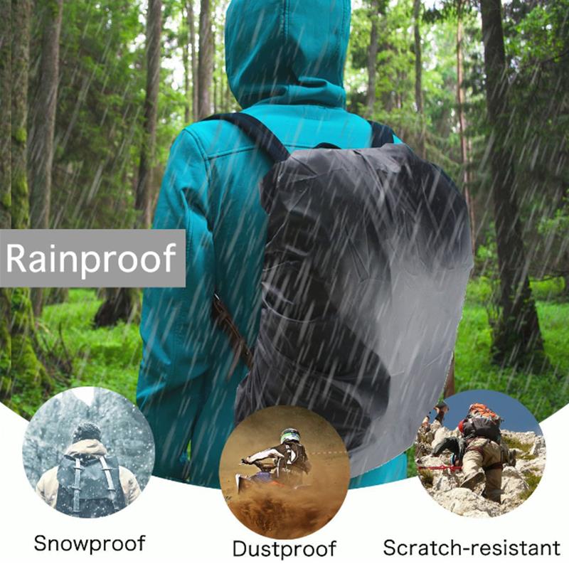 Children's Waterproof Backpack Rain Cover Outdoor Sport Night Cycling Safety Light Rain Cover Case Bag Camping Hiking 35L