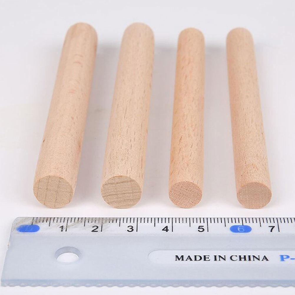 20Pcs Beech Solid Wooden Round Rods Smooth Surface Craft Sticks for Woodworking DIY Crafts Hobby Home Decoration