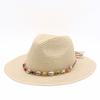 New Fashion Edge Panama Straw Hat Women's Spring and Summer Versatile Outdoor Sunshade Sunscreen Shell Top Hat