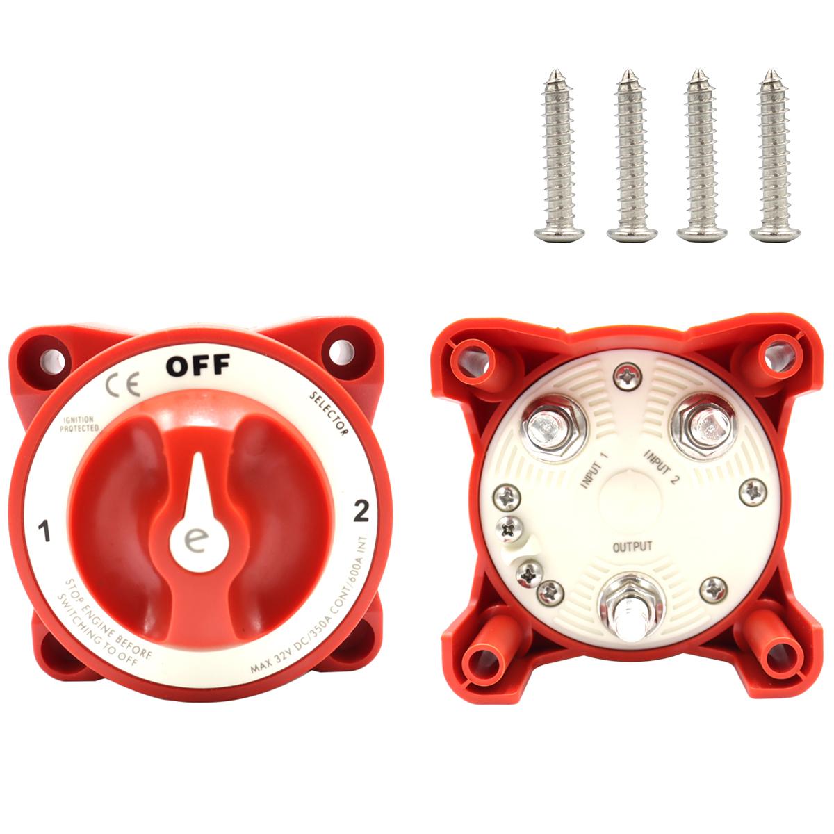 Blue Sea Systems - 32V 350 Amp E-Series Waterproof Ignition Protected Marine Boat Dual Battery Isolator Switches Selector 3 Position