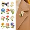 Duurzame Emaille Broche Speld, Bloemontwerp met Gladde Randen, Lichtgewicht Zinklegering Badge voor Jassen Sjaals Tassen Cadeau Sieraden