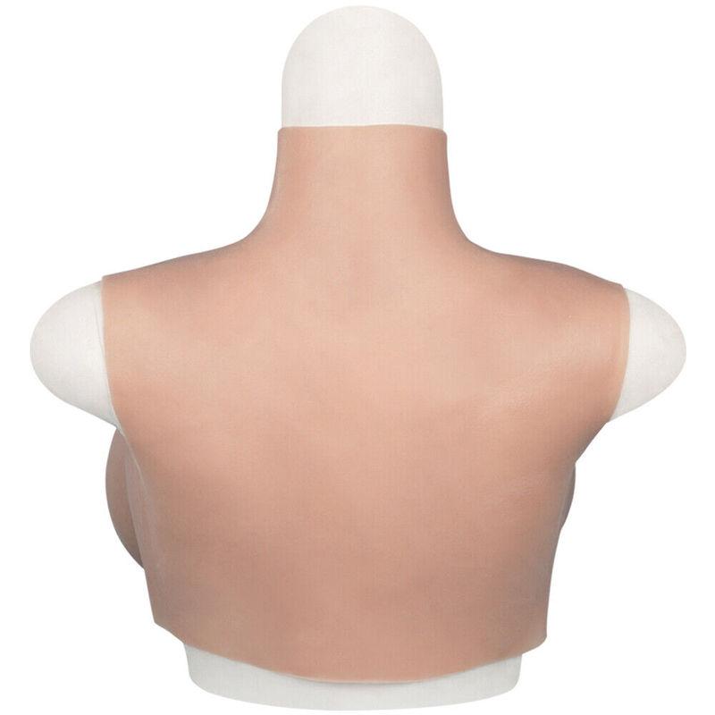 Eyung Silicone Breast Forms Hight Low Round Collar Crossdresser Drag Queen Silicone Breastplate Fake Boob Cosplay Silicone Plate