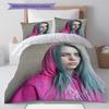 Billie Eilish Pattern Bedding,Quilt Set Quilt Cover Pillowcase Home Birthday Gift (1 * Duvet Cover + 2 * Pillowcase, Without Core)