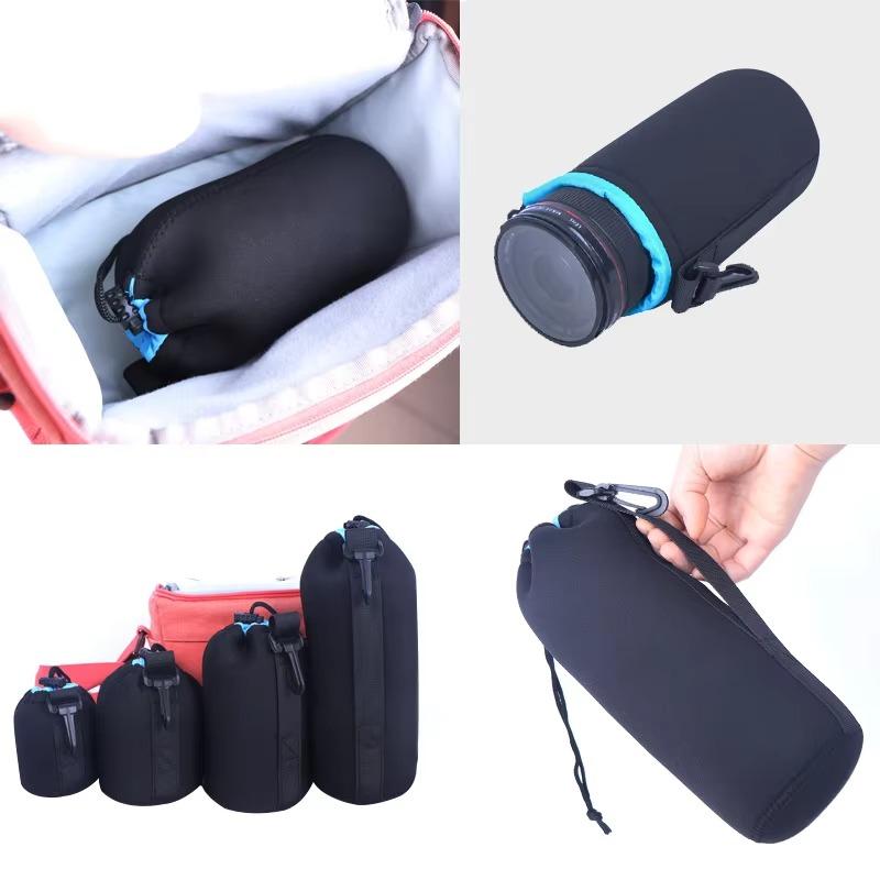 4 Pcs Waterproof Soft Camera Lens Pouch Bag Drawstring Protector Case For Canon Sony Nikon Dslr Video Lens